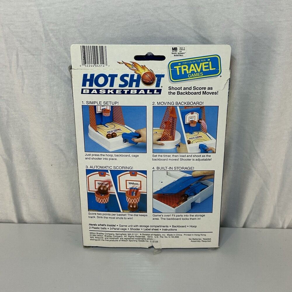Vintage 1992 Milton Bradley MB Hot Shot Travel Basketball Game Motorized - Picture 3 of 5